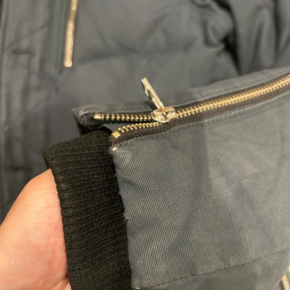 Moose Knuckles Black Puffer Jacket with Fur Hood - Picture 5 of 7